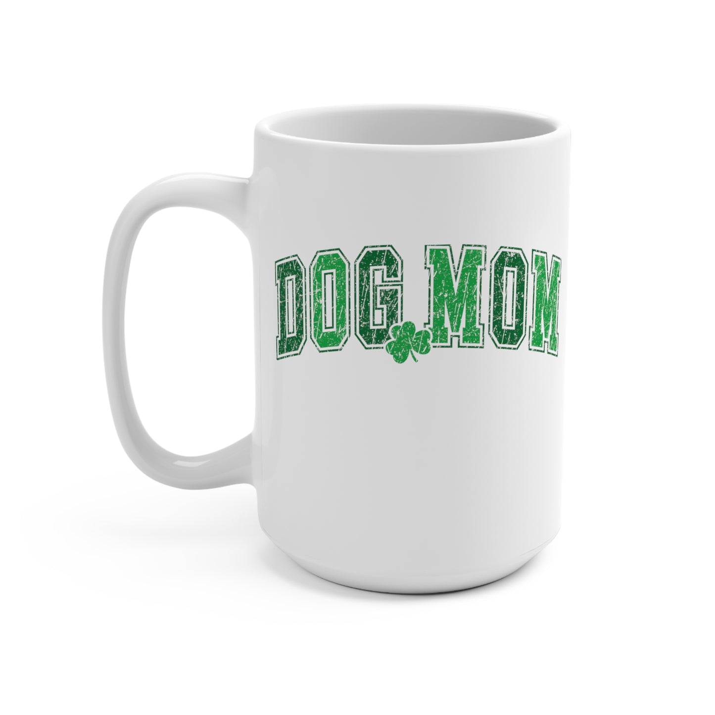 Retro Dog Mom Irish Clover St. Patrick's Day Mug Dog Lover's Lucky Mug