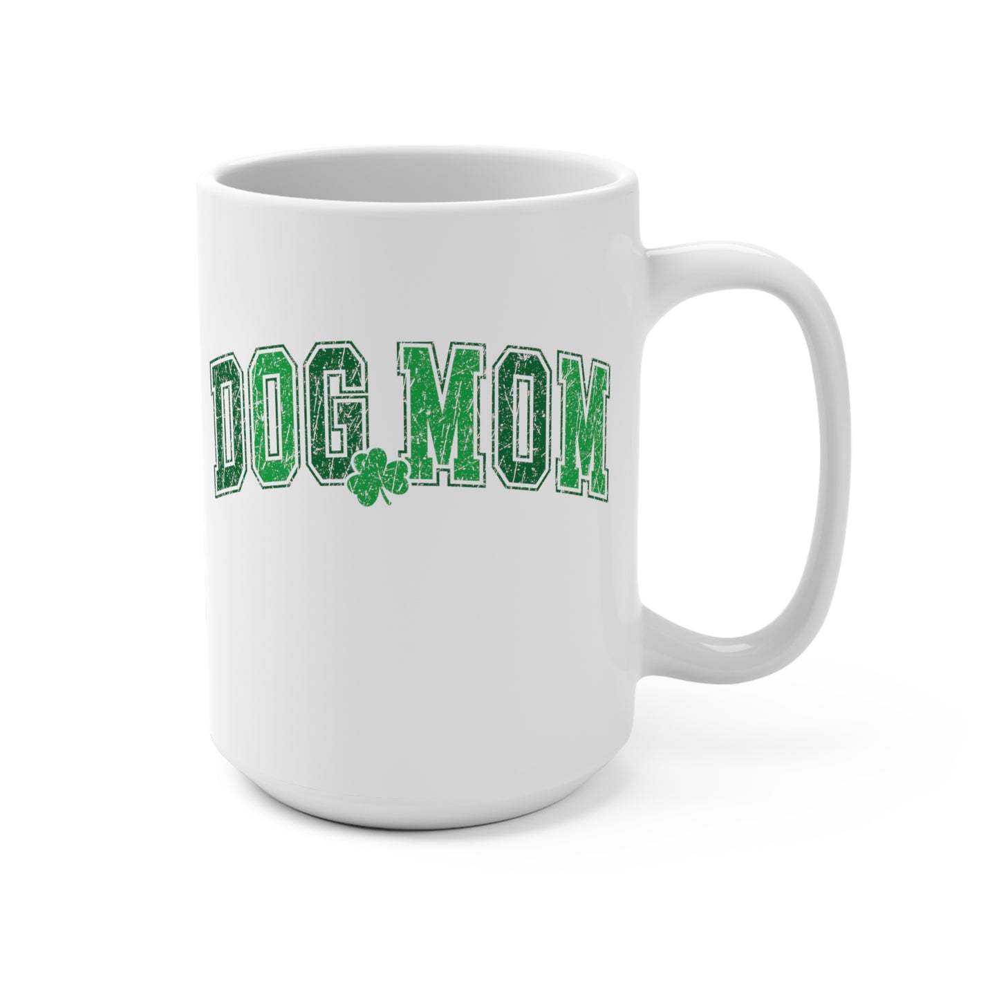 Retro Dog Mom Irish Clover St. Patrick's Day Mug Dog Lover's Lucky Mug